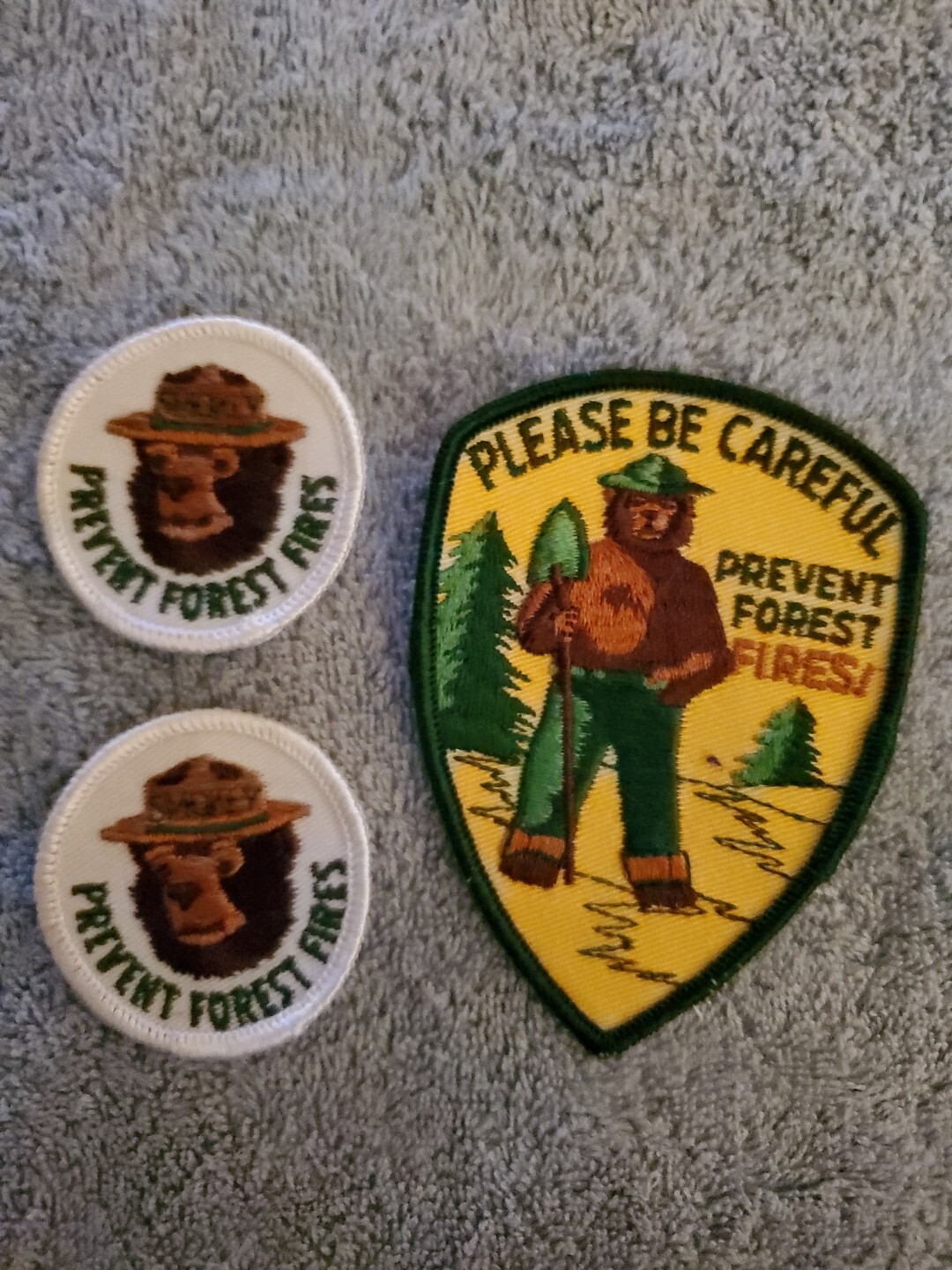 Smokey The Bear Patch Prevent Forest Fires Vintage Lot Of 3