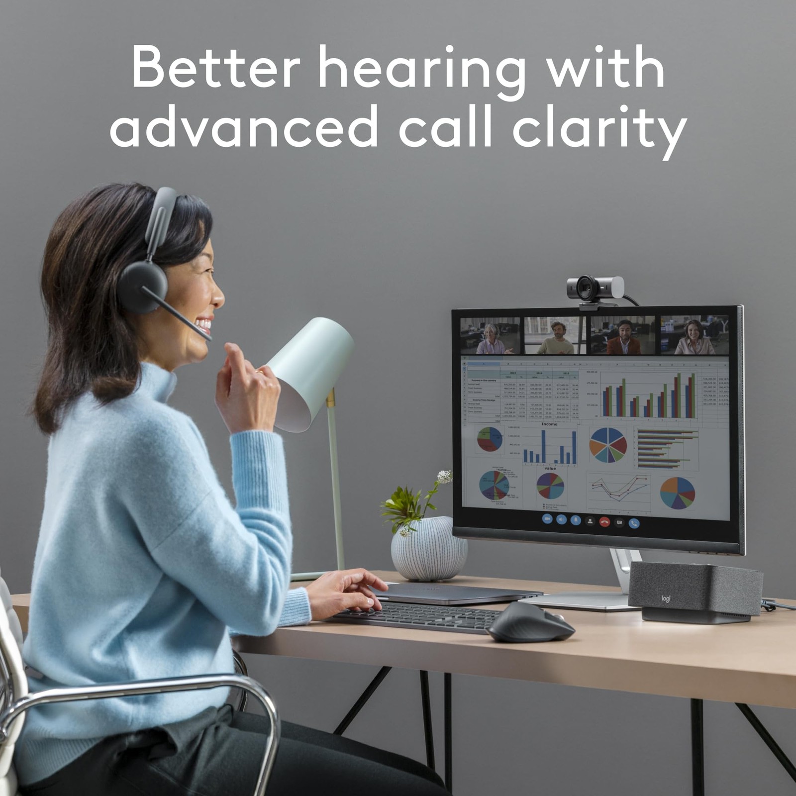 Logitech Zone Wireless 2 Bluetooth ANC Business Headset Graphite
