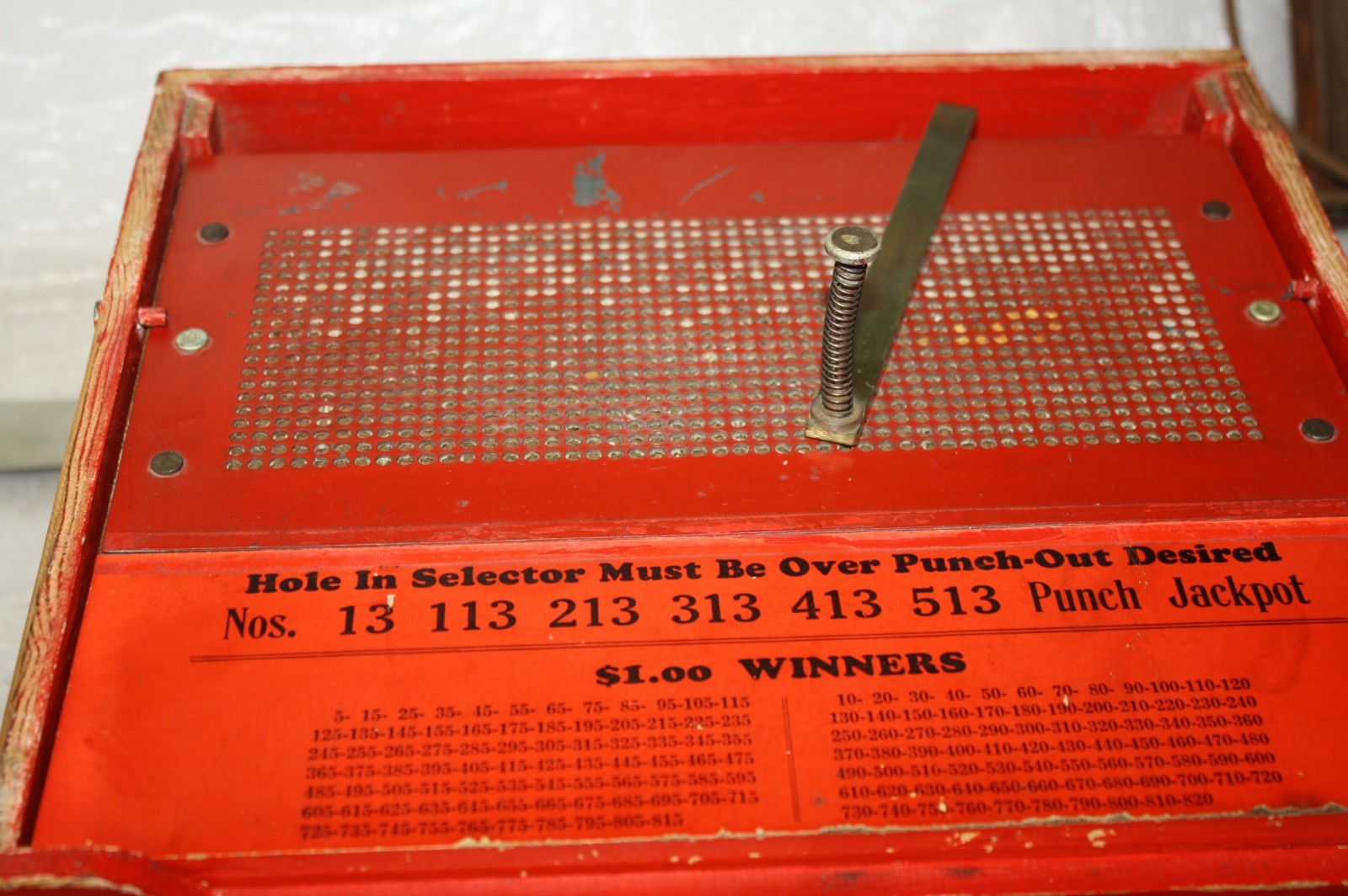 Vintage Collectible 1930’s or 40’s Coin Operated Punch Board Machine With Keys