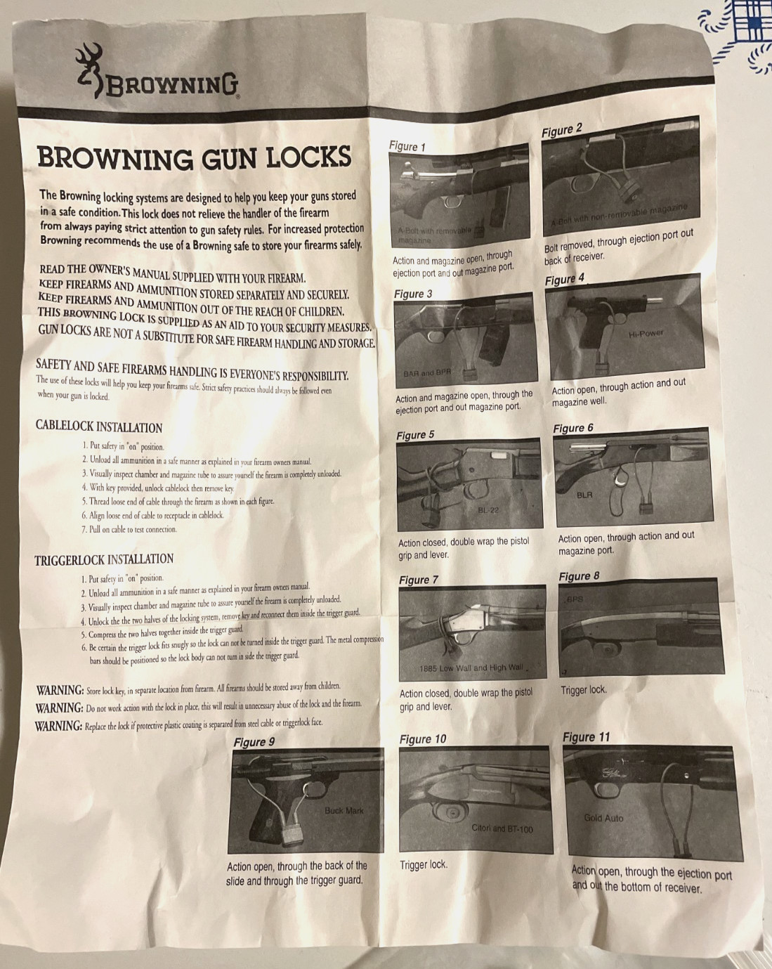 Browning Gun Lock Trigger Lock Includes 2 Keys New Includes Instructions