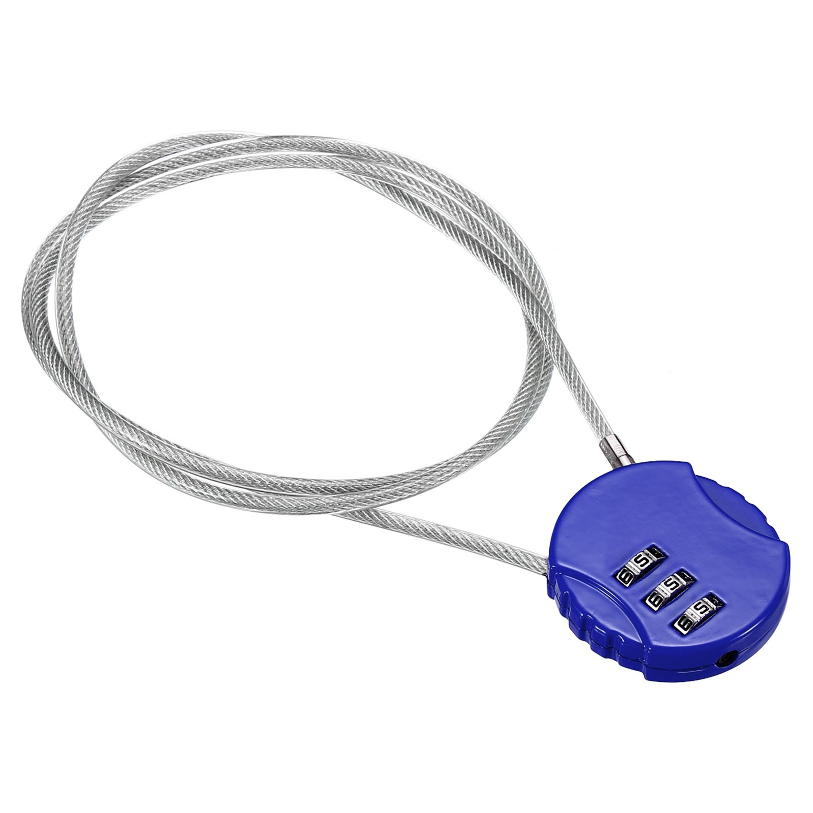 Small Combination Block 31.4", 1pc 3 Digit Luggage Lock, Blue