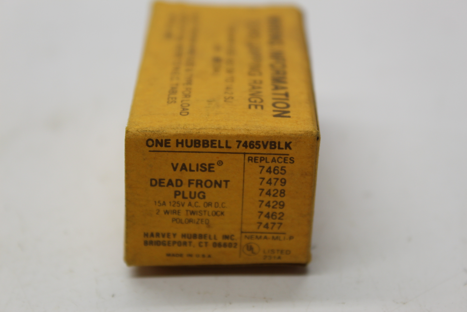 HUBBELL 7465VBLK PLUG NSMP