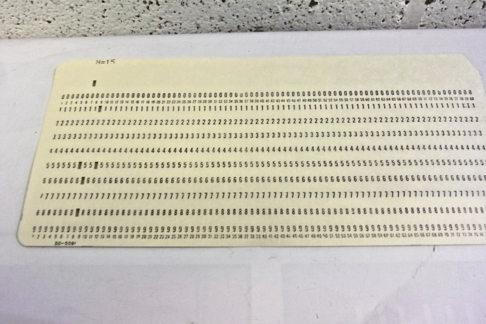5x VINTAGE MAINFRAME COMPUTER Perforated PUNCH CARDS. IBM 80-column card format