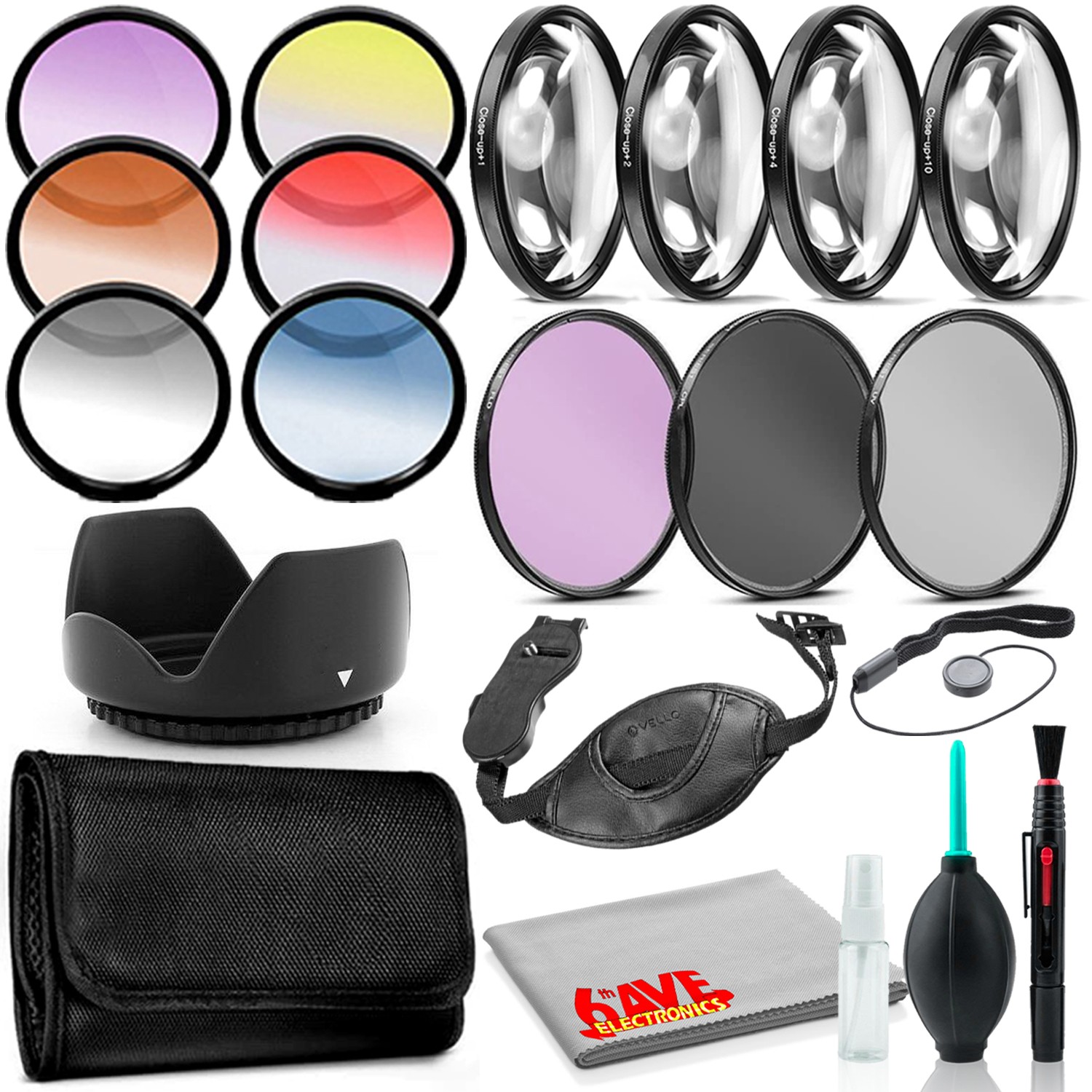 77mm Essential Kit with Close Up Set, Graduated Color Set, Tulip Hood, and More