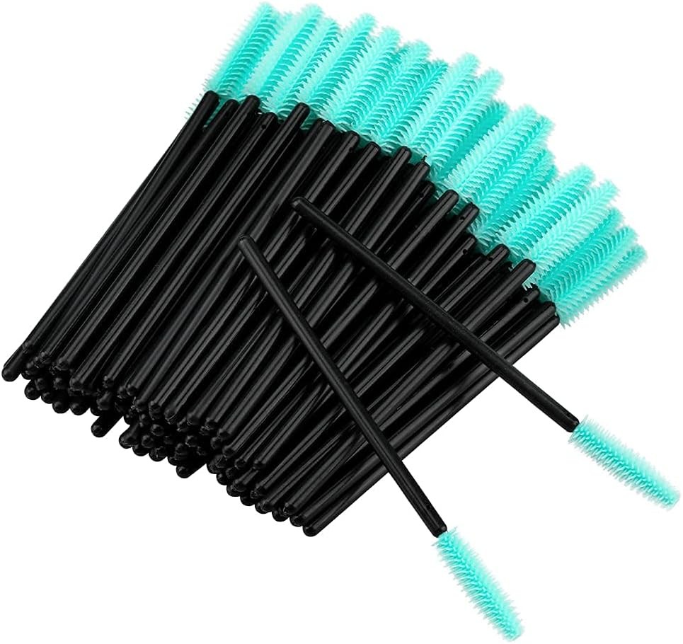 Silicone Eyelash Brushes, Bla and Green Mascara Brushes, Brow