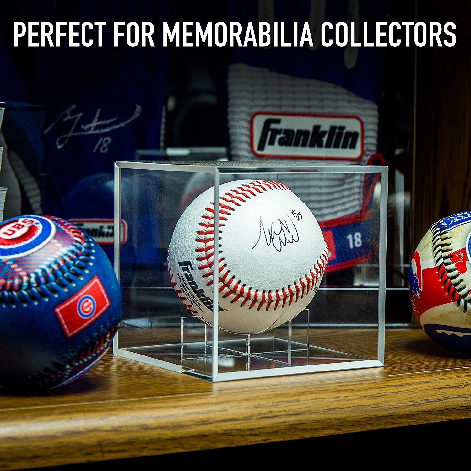 Baseball Display Case, UV Protected Acrylic Cube Holder 1pack, Clear