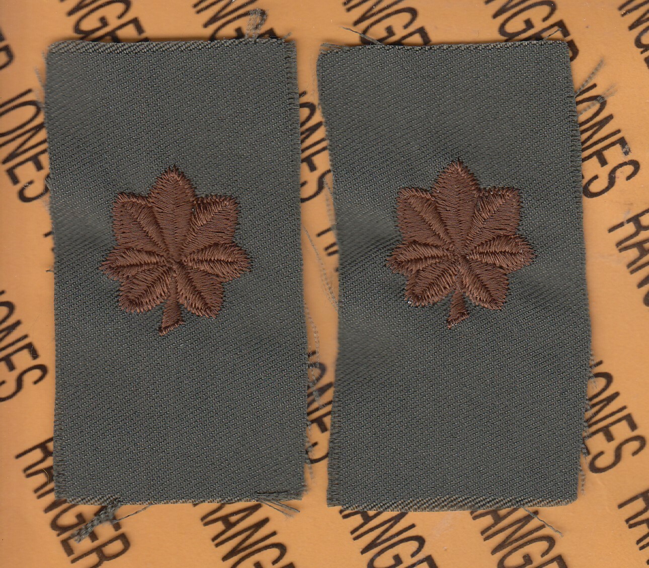 USAF Air Force Major 0-4 MAJ OD Green & Blue rank patch set sew on