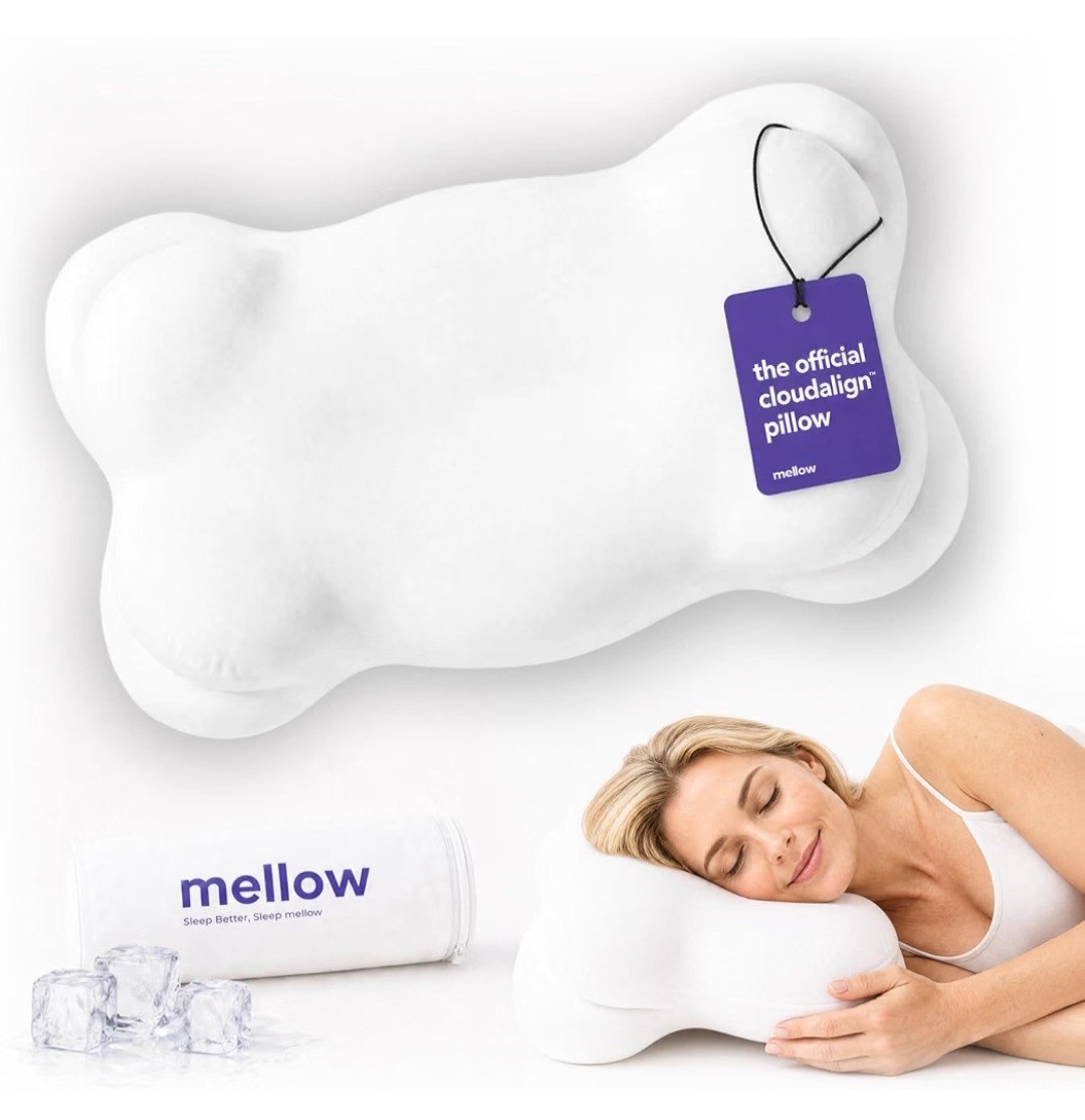 Mellow CloudAlign Memory Foam Pillow for Neck & Shoulder Support,