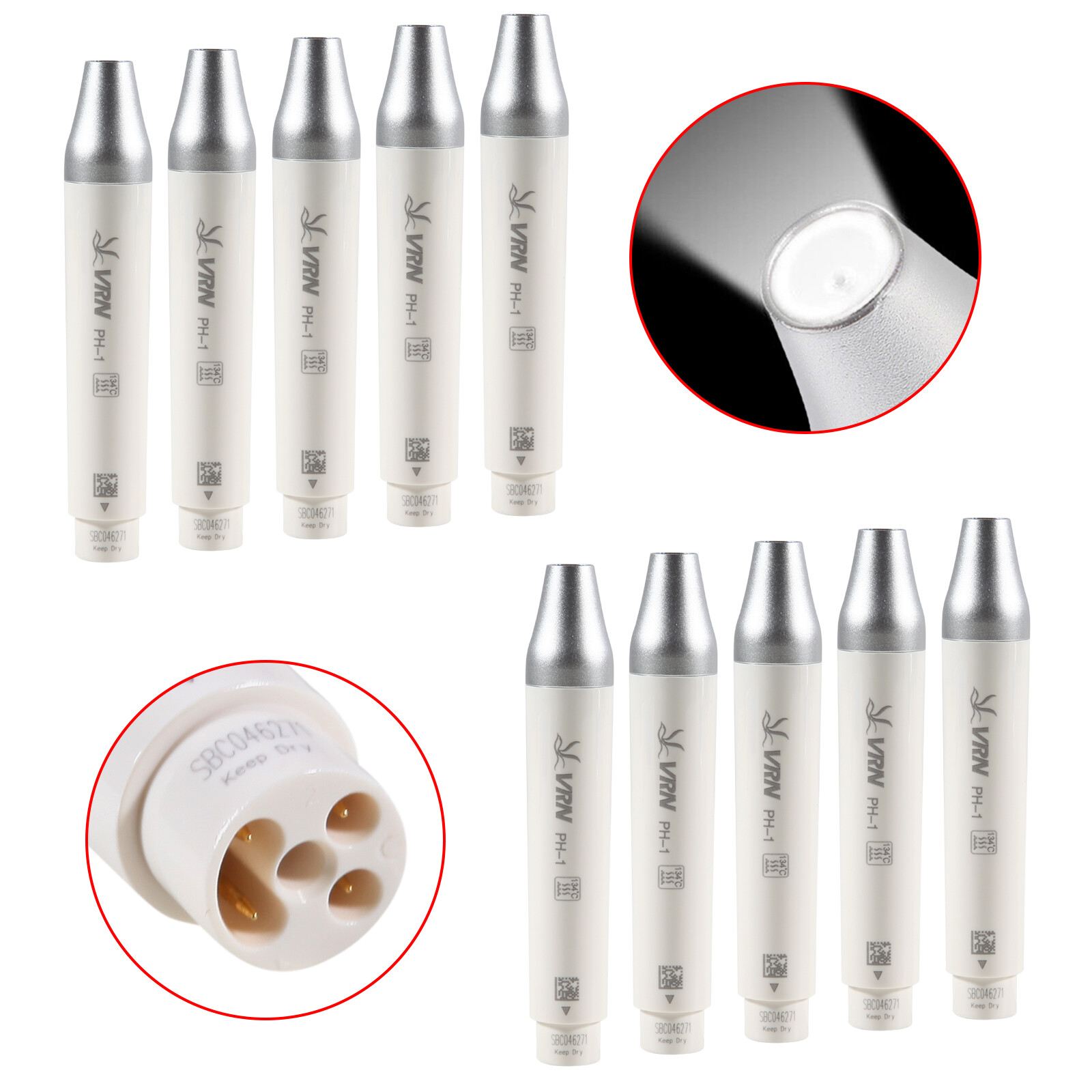 1-10* VRN Dental Detachable LED Handpiece PH-1 / Ultrasonic Piezo Scaler Fit EMS