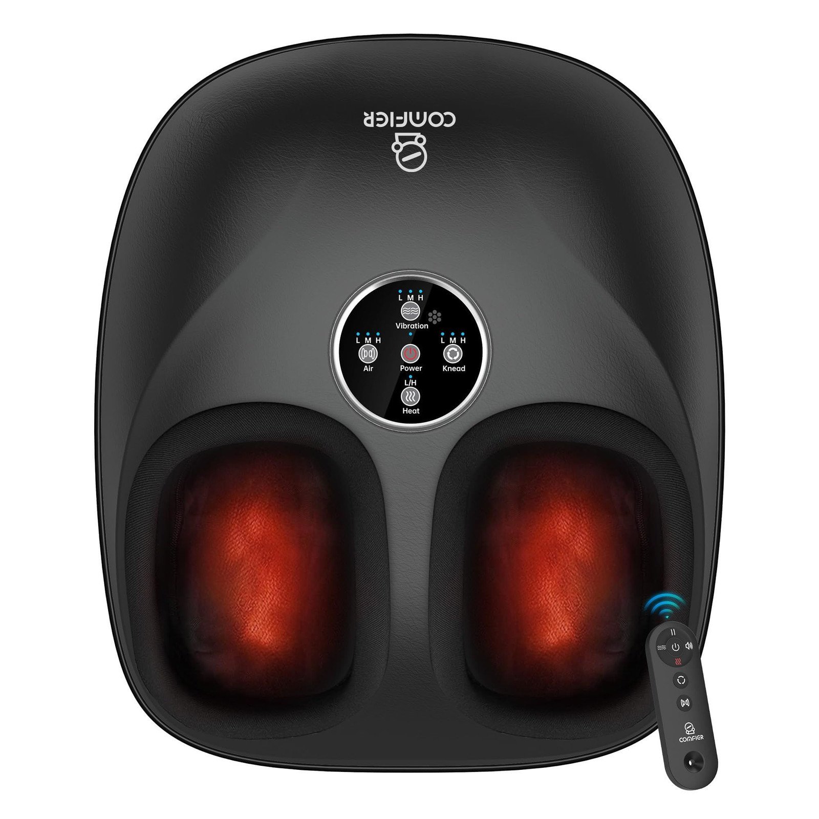 COMFIER HSA Eligible Shiatsu Foot Massager Machine with Heat, Large, Black