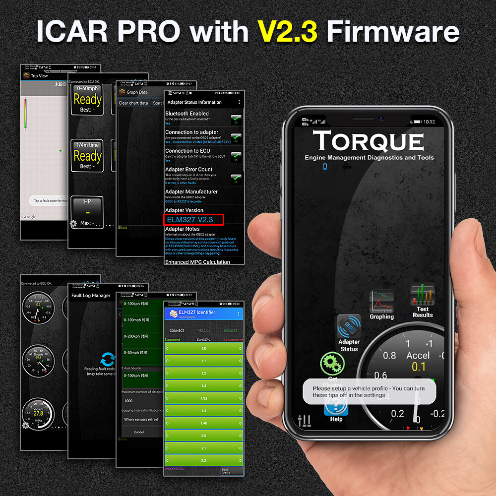 Vgate iCar Pro Bluetooth /WIFI Adapter OBD2 Diagnostic Scanner Tool Code Reader