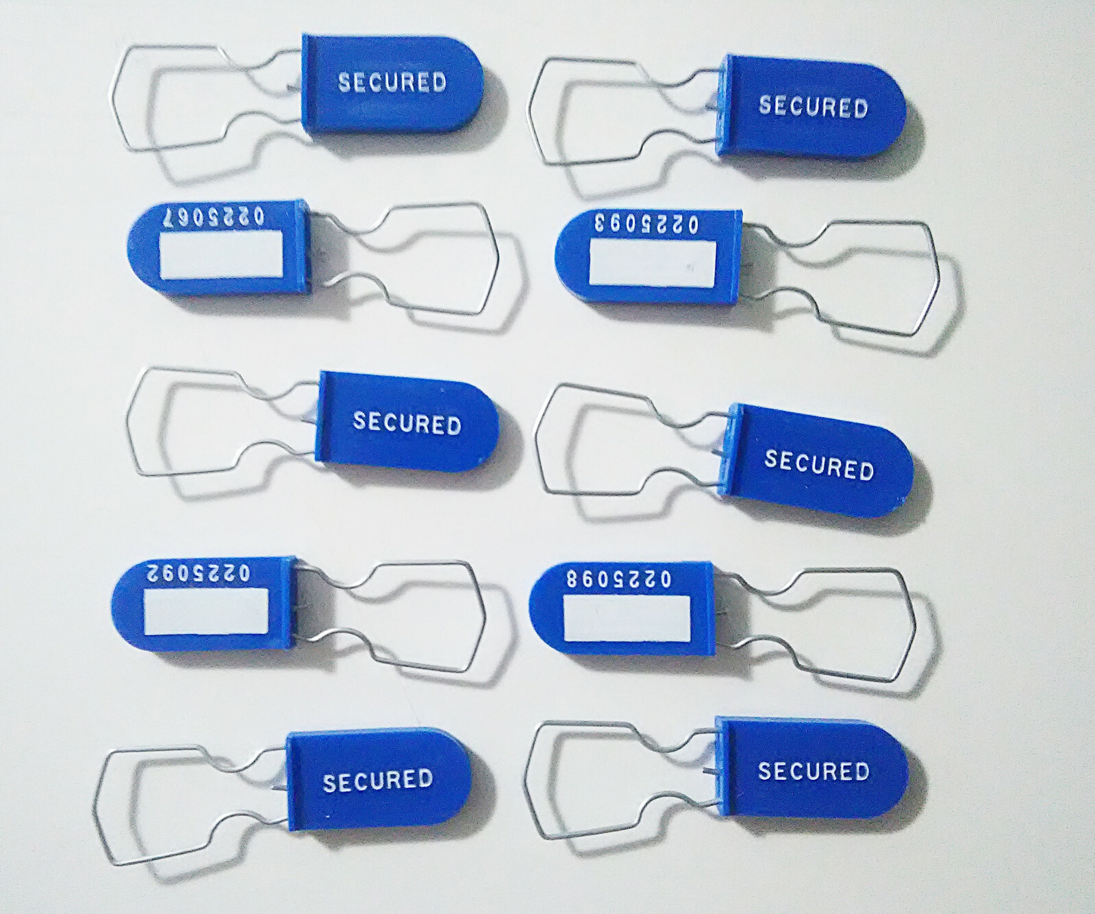 Blue Security Meter Seal Water Electric Clasp Plastic Padlock Qty of 10