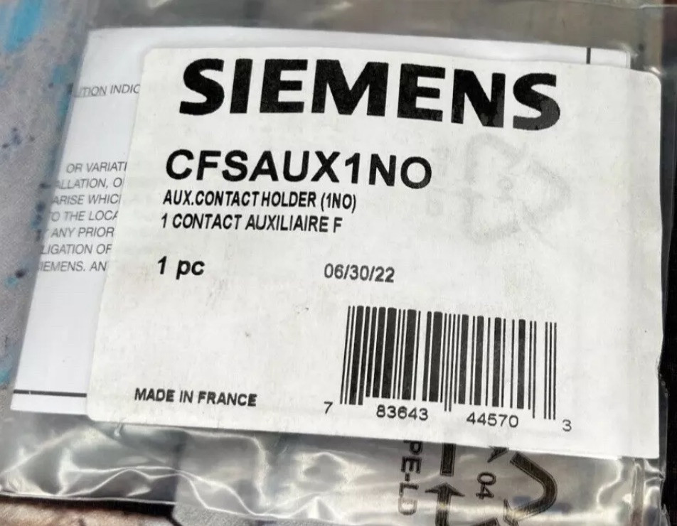 NEW! Siemens Auxiliary Contact Holder CFSAUX1NO. *FREE SHIPPING!*.       Q7
