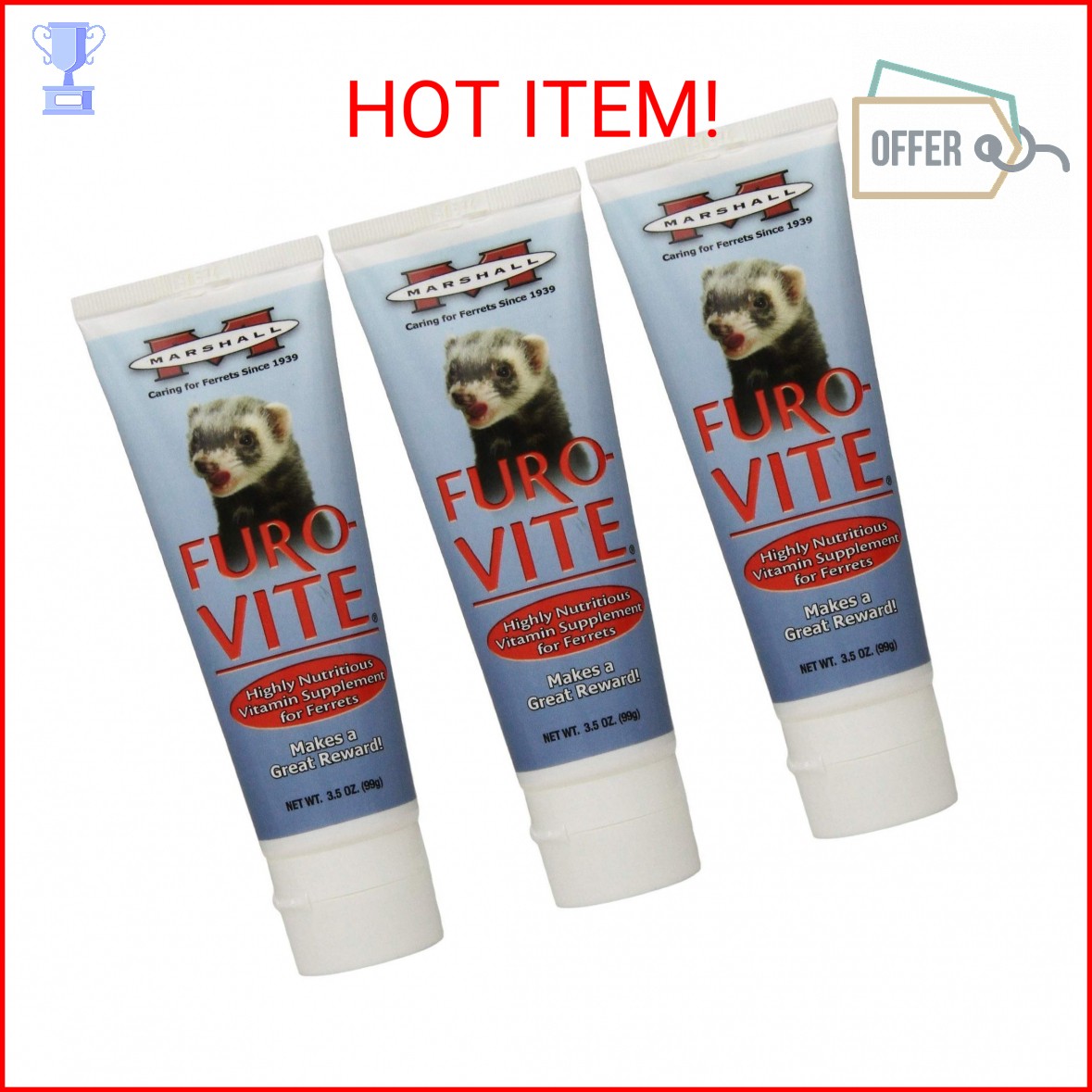 (3 Pack) Marshall Furo-Vite Vitamin Supplement Paste for Ferrets, 3.5-Ounce Each