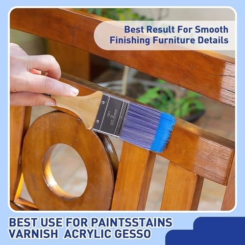 Paint Brushes - 2" Flat Brushes, Paint Brush Set, Wood Paint Brushes for 4 Pack