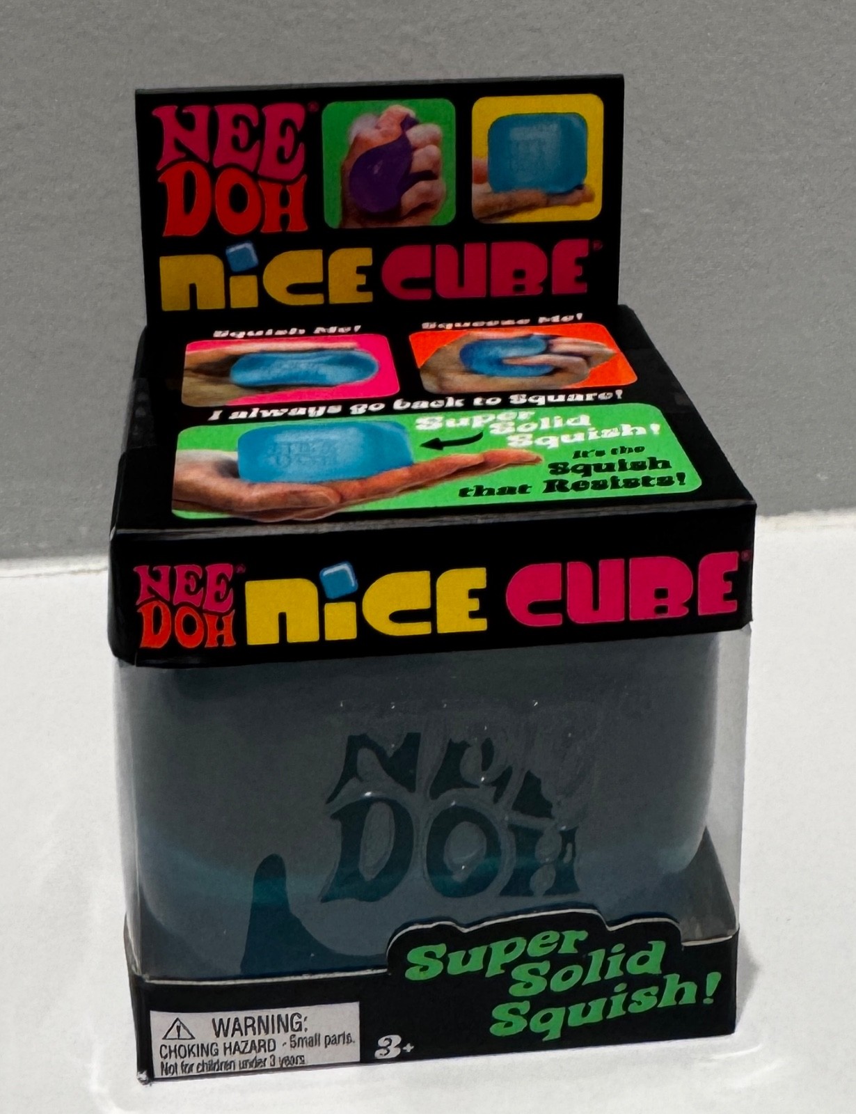 Nee Doh Nice Cube - Super Solid Squish! (Blue) - Brand New/Factory Sealed!