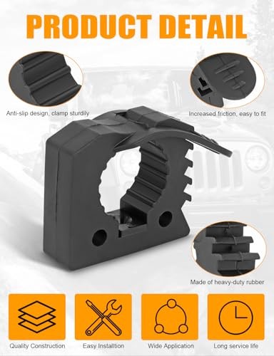 Roll Cage Mount Quick Release Rubber Clamp Kit from 1-1/7'' to 1-3/7'' Tools