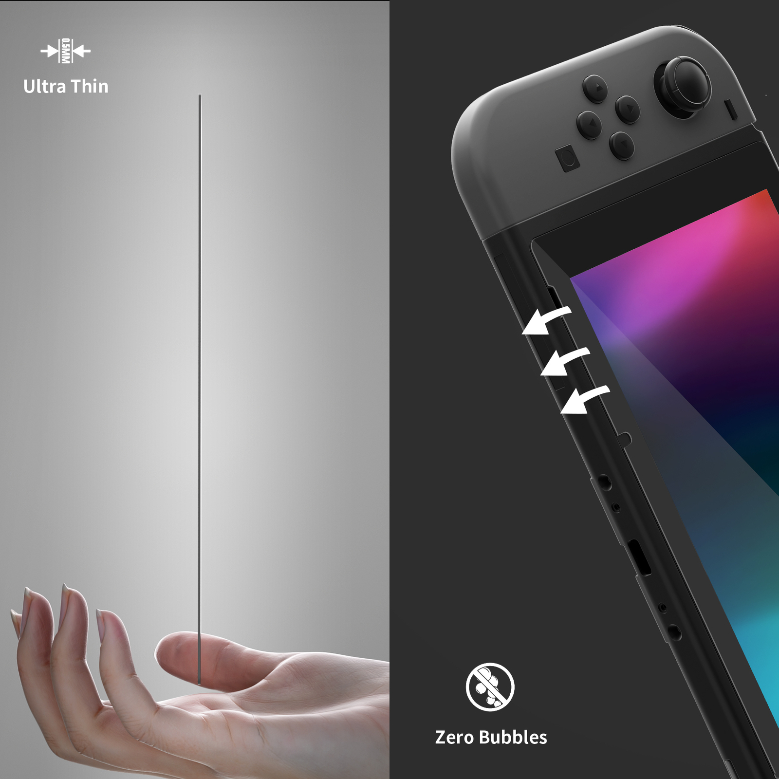 HD Clear Premium Tempered Glass Screen Protector for Nintendo Switch - 2 Pack