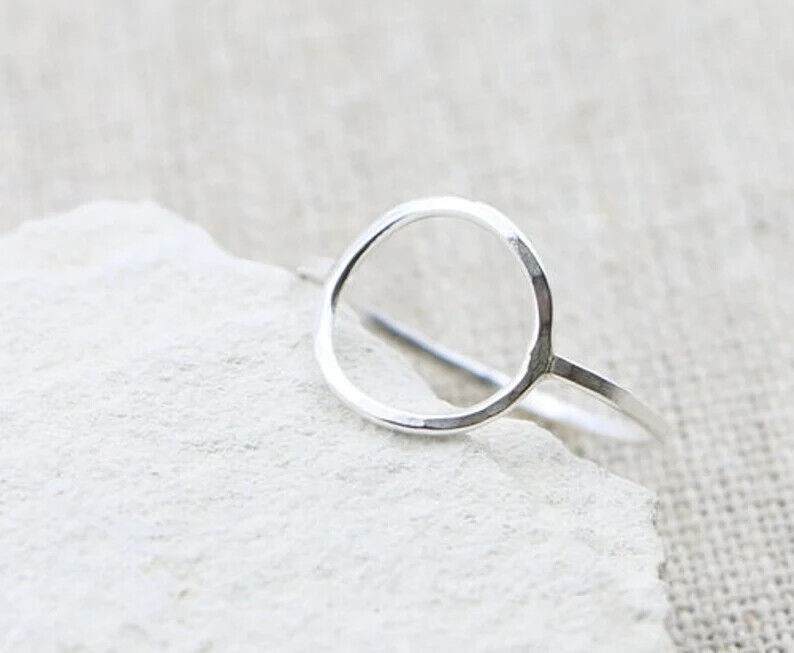 Karma Circle Ring in Sterling 925 Sterling Silver Ring Band Handmade Statement