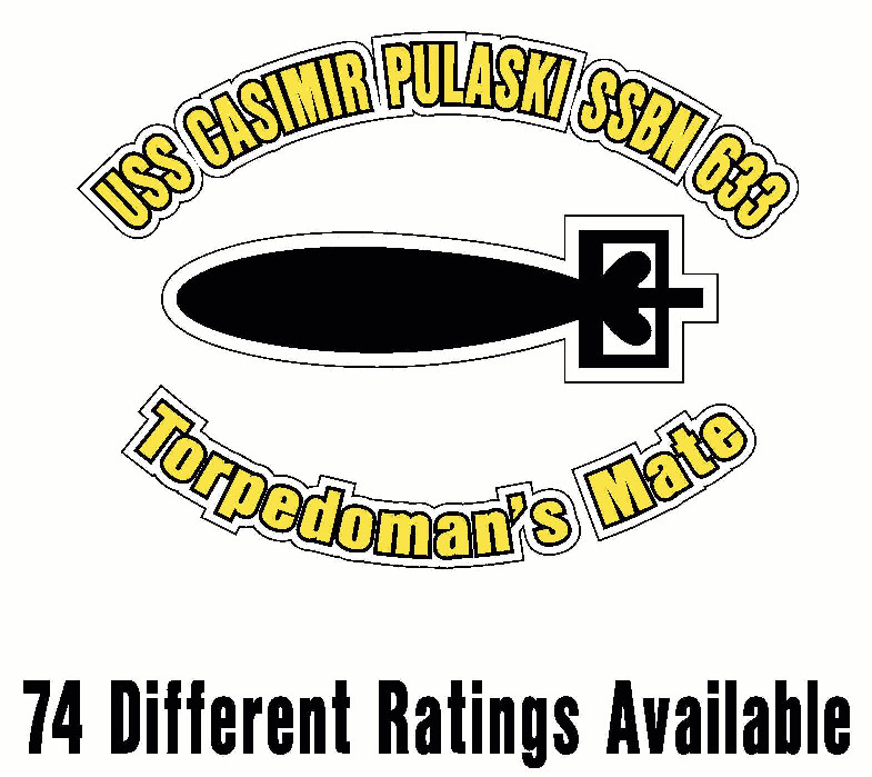 USS CASIMIR PULASKI SSBN 633 Oval Decal / Sticker Military USN U S Navy S06A