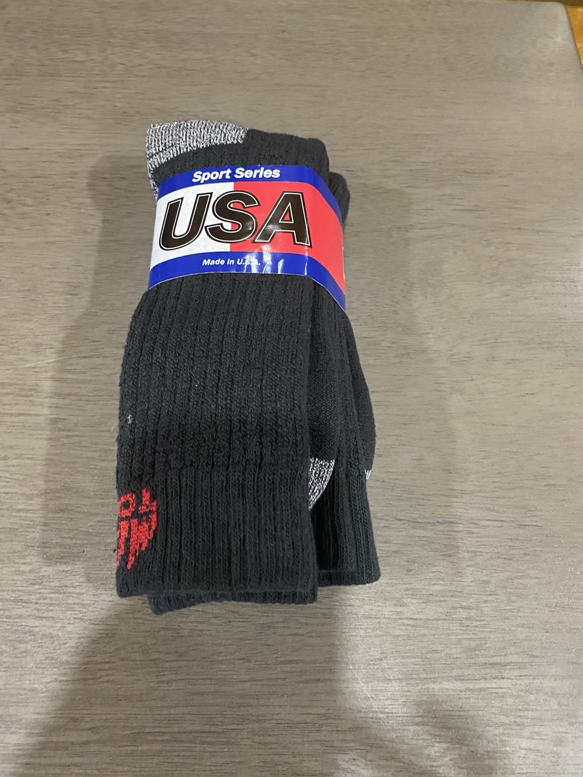 Sports Series Mac Tools USA Men's Over Calf Soft Black Gray Two Pair Socks New