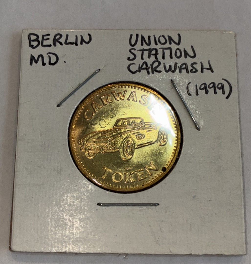 Vintage Car Wash Token Classic Car Design 1 inch - Union Station Berlin, Md