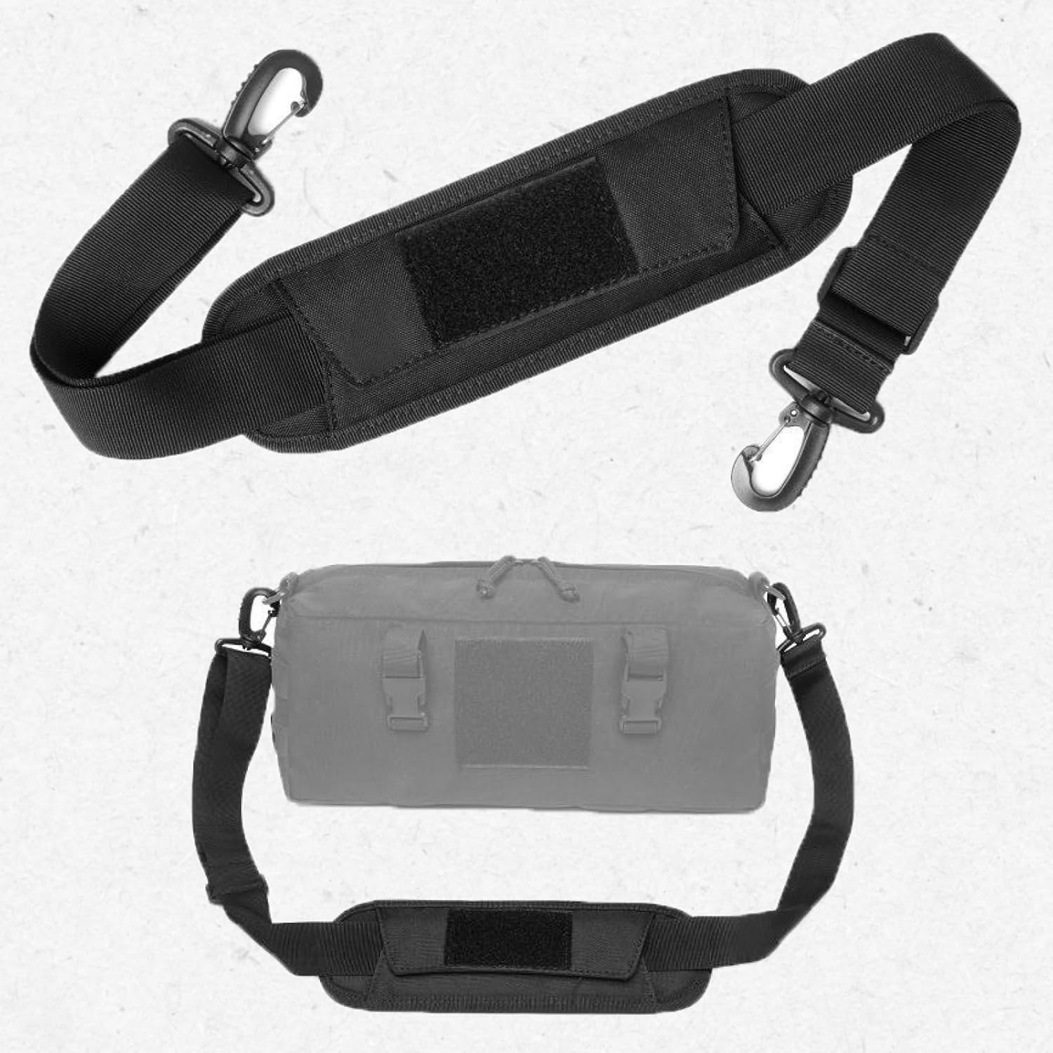 Bag Shoulder Strap Replacement Adjustable Strap with Padded Metal Hooks