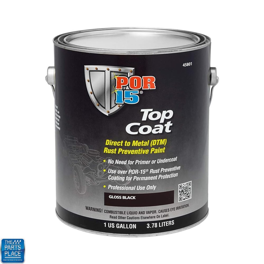 POR-15 Top Coat Coating Paint Direct to Metal Gloss Black Gallon - New