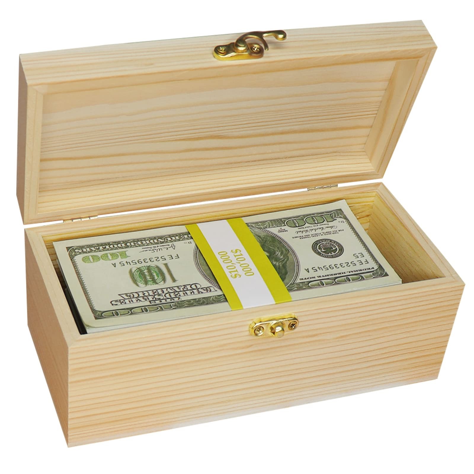 Mczxon Wooden Currency Money Cash Tray with 19x8x9cm/7.45x3.15x3.45in, brown