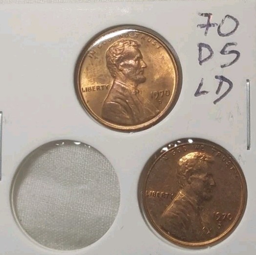 1970 Denver & San Fran Lincoln Memorial 1C Uncirculated 2 Coin Lot OBW Free Post