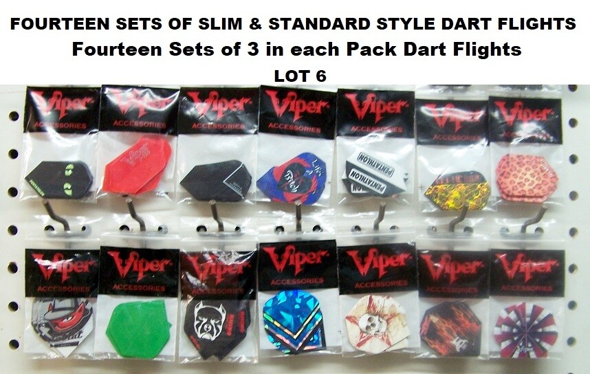 Fourteen Sets of Slim & Standard Style Dart Flights, Choice of Lots