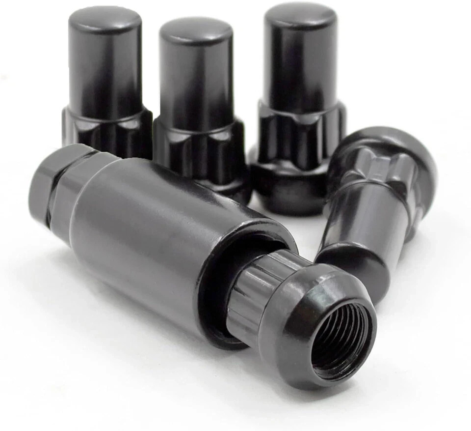 5 Locks + Key 1/2 Thread Closed End Bulge 1.65 Long Locking Wheel Lug Nuts Lock