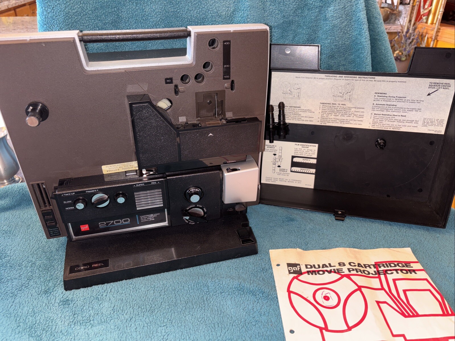 Vintage Gaf 2700 Dual Eight Movie Projector 8mm Regular Or Super 8 Excellent