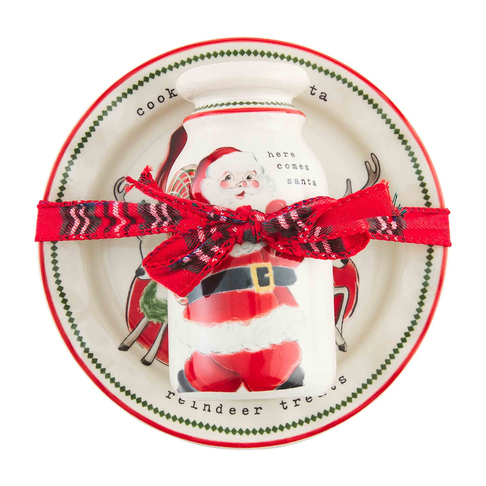 Mud Pie Vintage Milk And Cookie Set Plate 6 1/2 Dia Jug 5 X 2 1/2 Dia 40700579