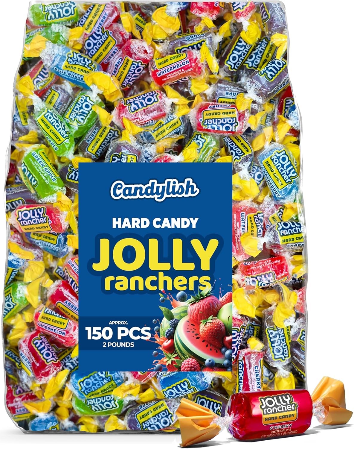 J Ranchers Hard Candy Assorted - 2 LB Bulk Bag - Fruit-Flavored Party