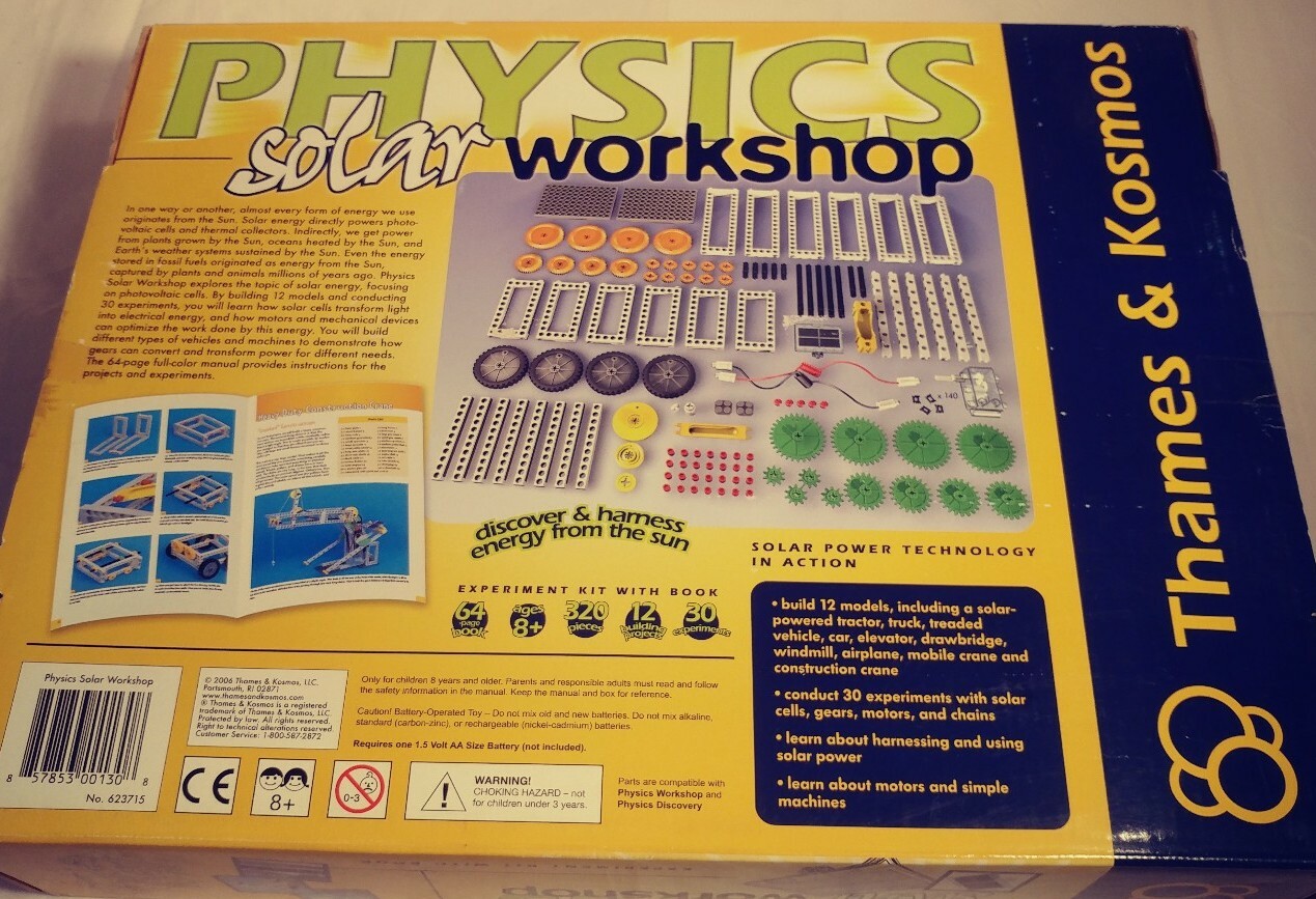 Physics Solar Work Shop Thames & Kosmos Science Experiment Kit Educational STEM
