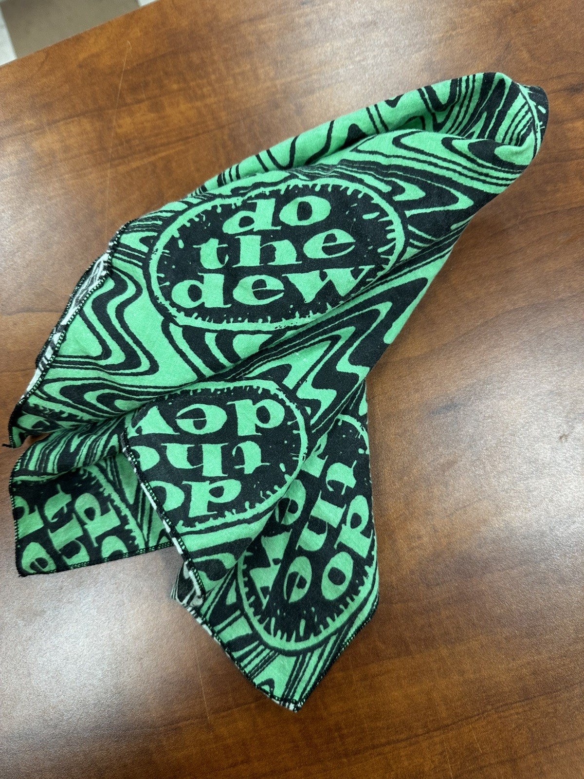 Vtg Mountain Dew Do the Dew Promo Logo 90s Bandana Handkerchief Green