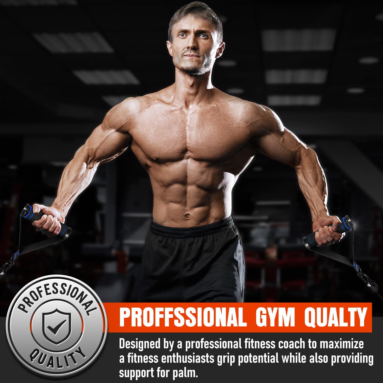 Heavy Duty Exercise Handles, Gym Cable Handles for Cable Machine Attachments
