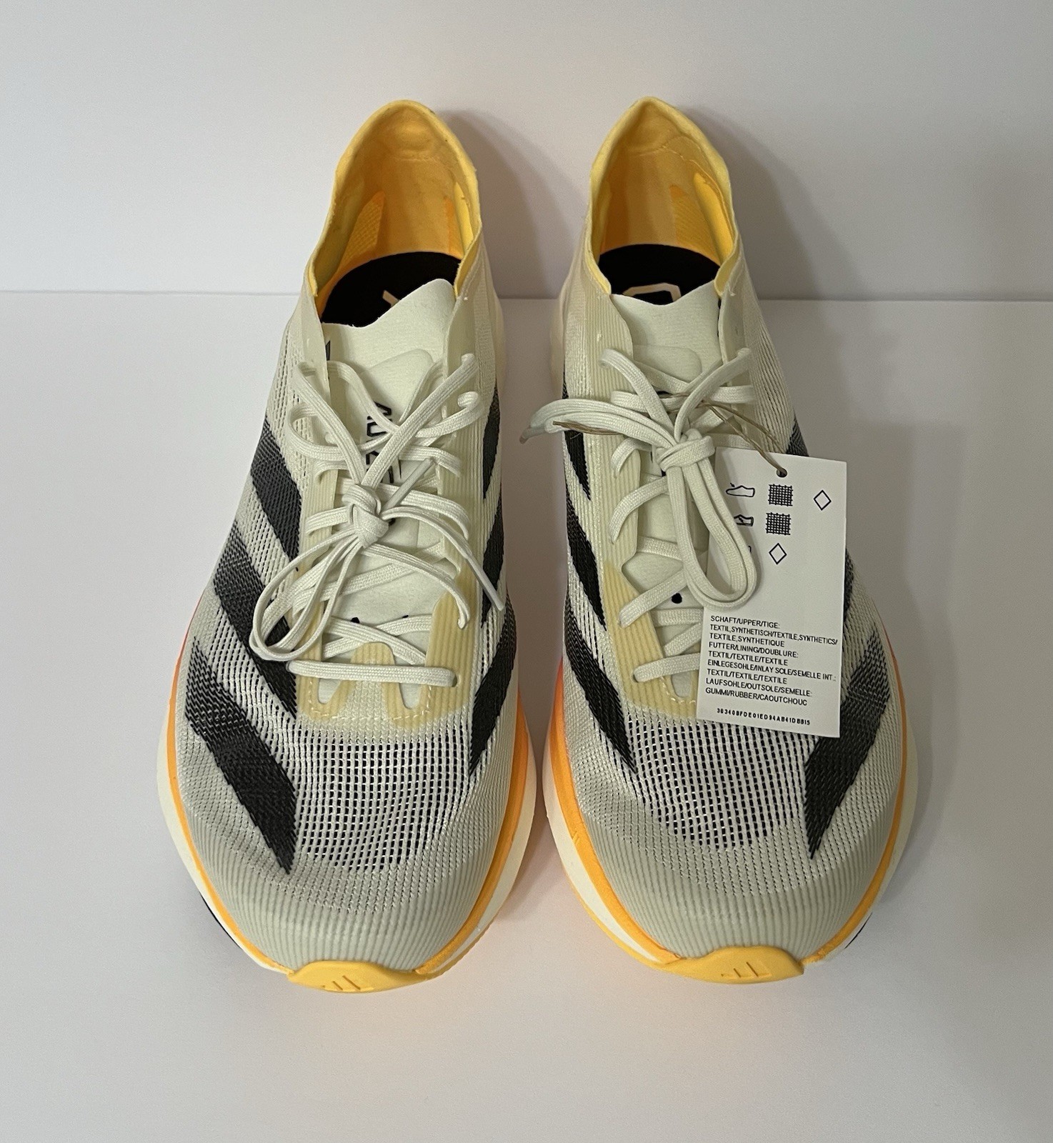 Adidas Adizero Takumi Sen 10 Running Shoes ‘Sun Fire’ Ivory Pack IG8202 Mens 11