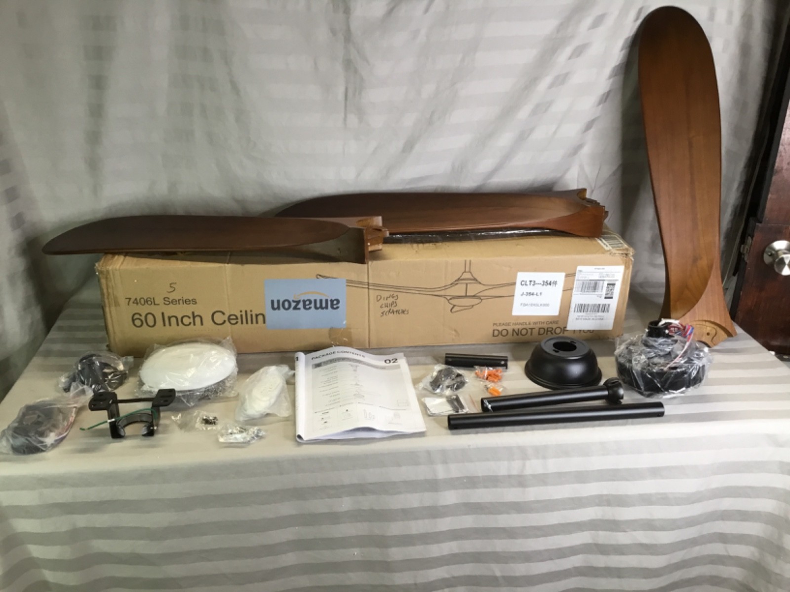 BOOSANT 7406L Series 60” Ceiling Fan with Light -dings chips scratches