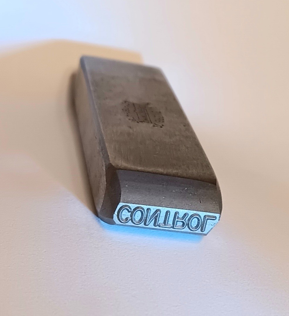 Key Stamp Locksmith Tool Key Punch Mark Reads CONTROL, EverStamp #119