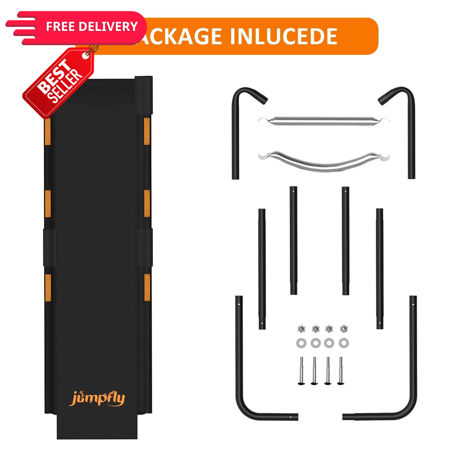 jumpfly Trampoline Slide Ladder Universal One Size, Black