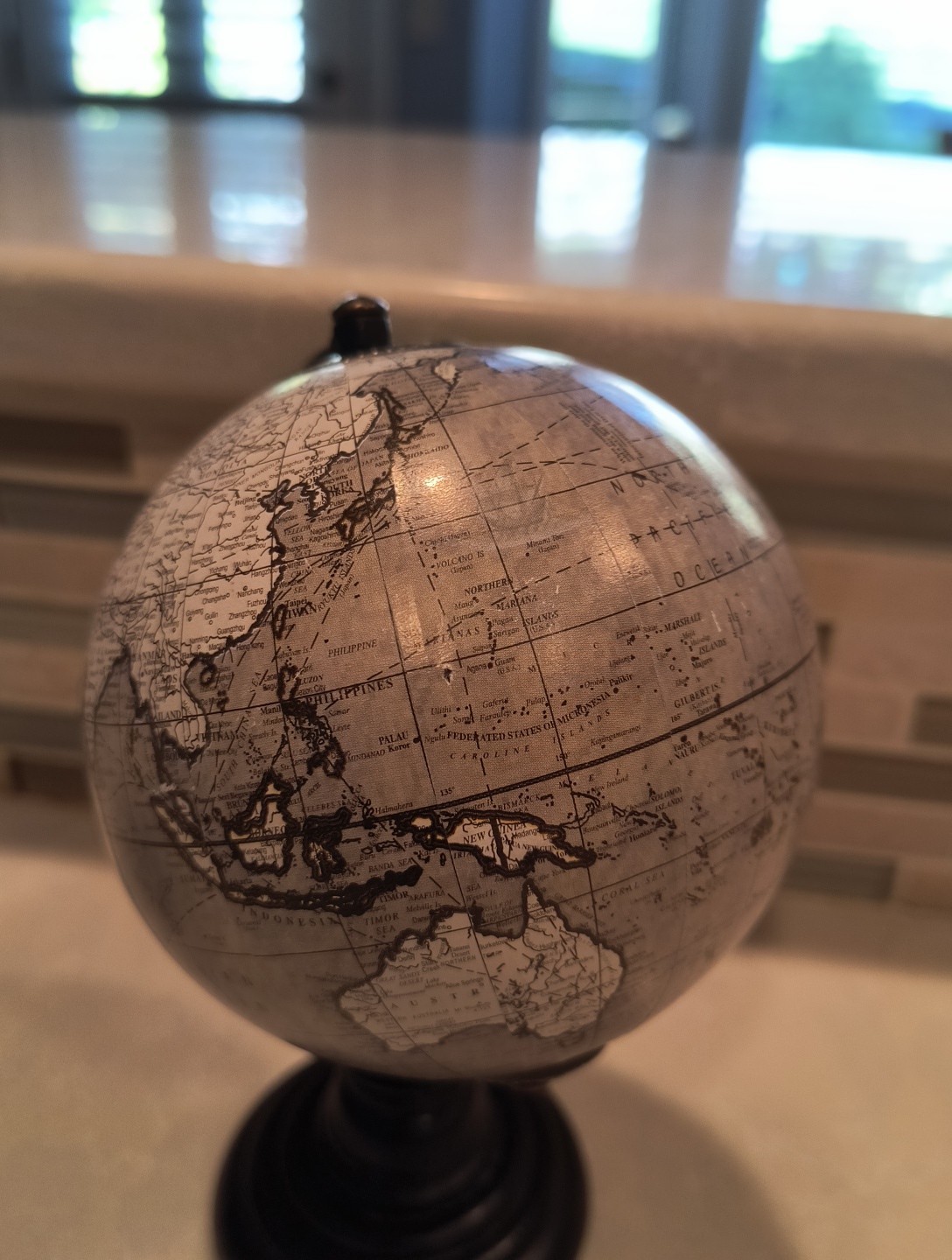 Desktop World Map Rotating Globe With Wooden Base 7" India