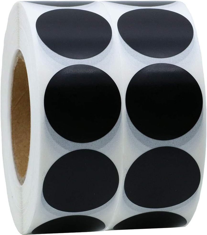 SMARSTICKER 1000 Pack 1" Black Target Pasters Round Adhesive Shooting Dot Labels