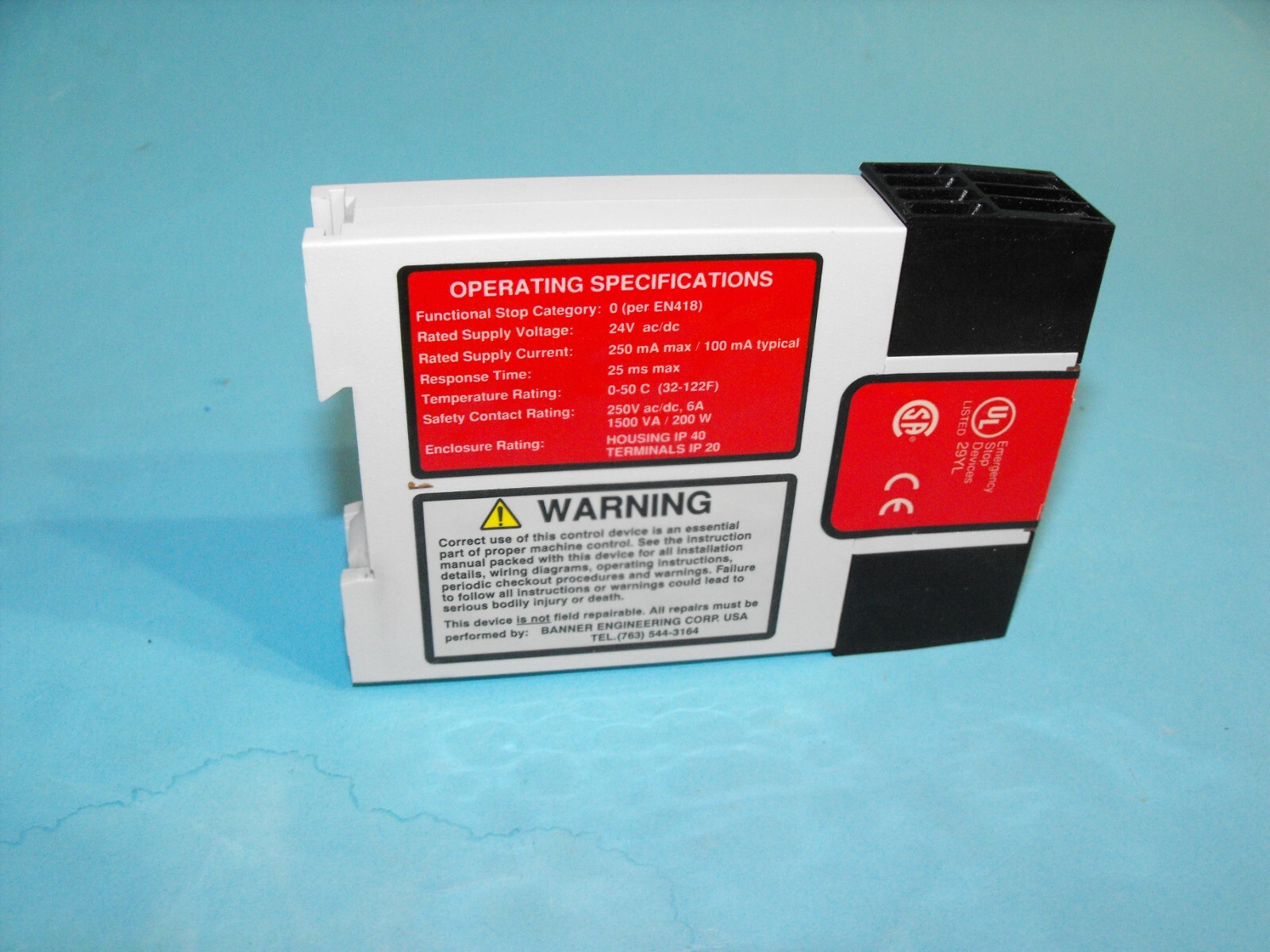 Banner ES-FA-9A.E-Stop Safety Relay Module 24V AC/DC.USED