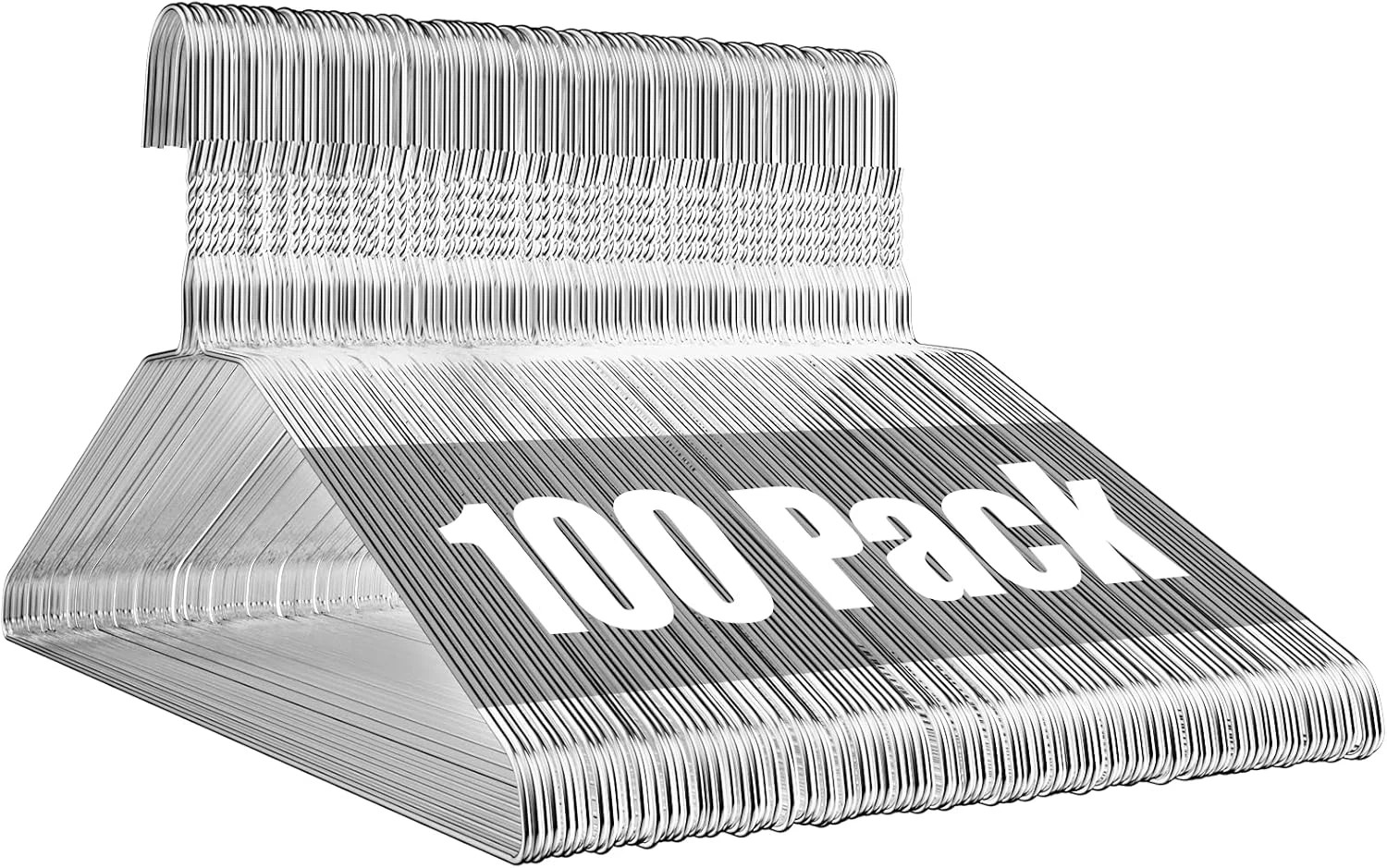Wire Metal Clothes Hangers Bulk 100 Pack, 16 Inch 12 Gauge Standard Size, Slim S