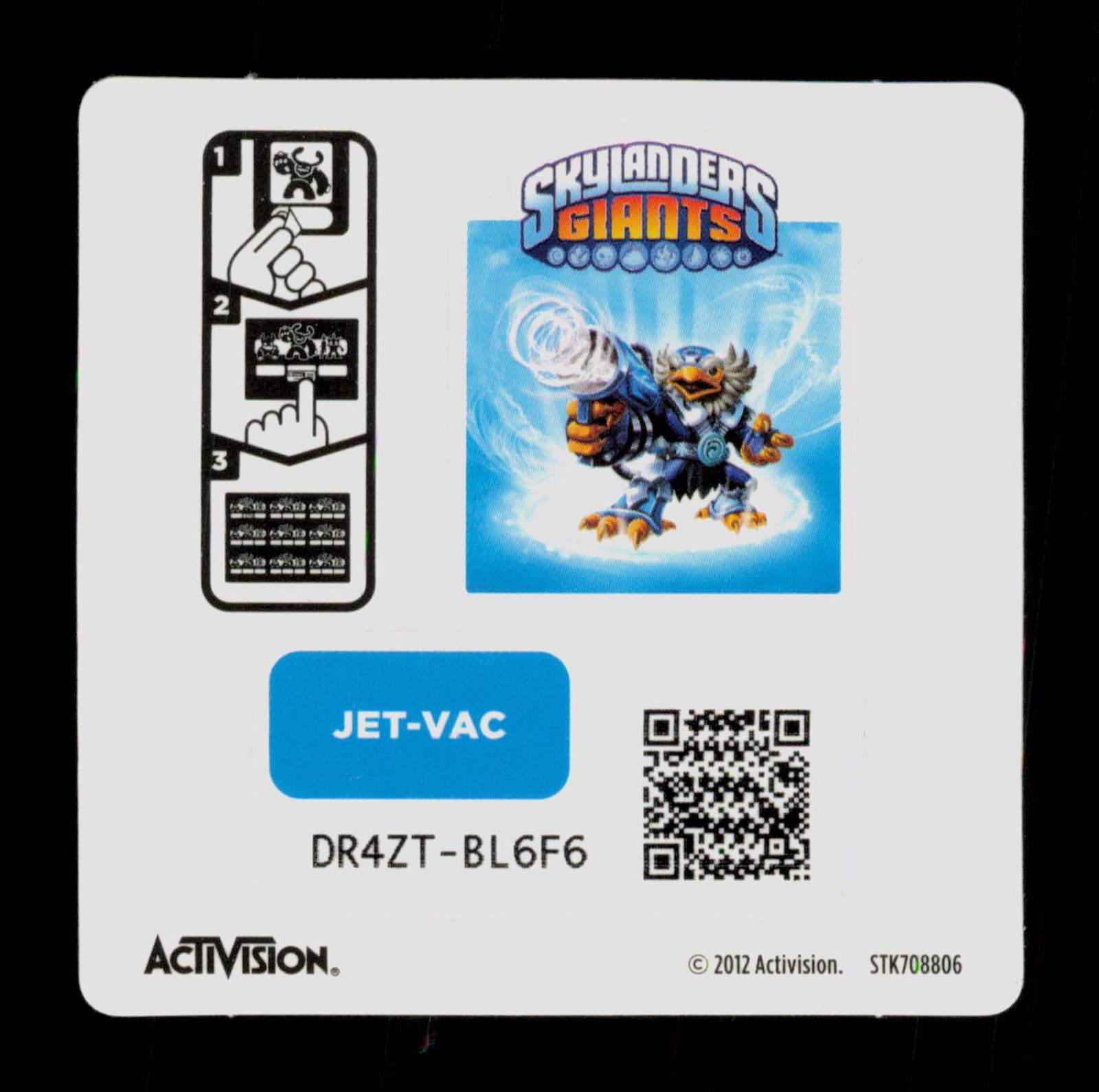 Jet-Vac Skylanders Giants Activision 2012 Sticker