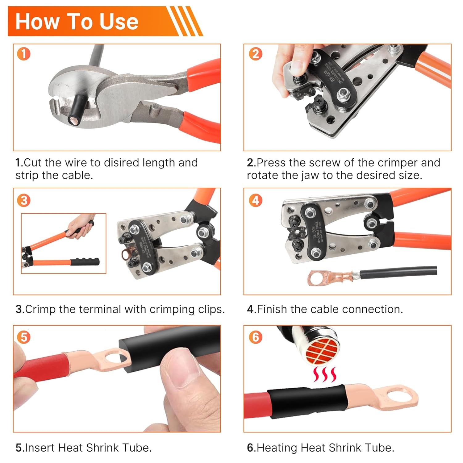Kuject Battery Cable Lug Crimping Tool Kit