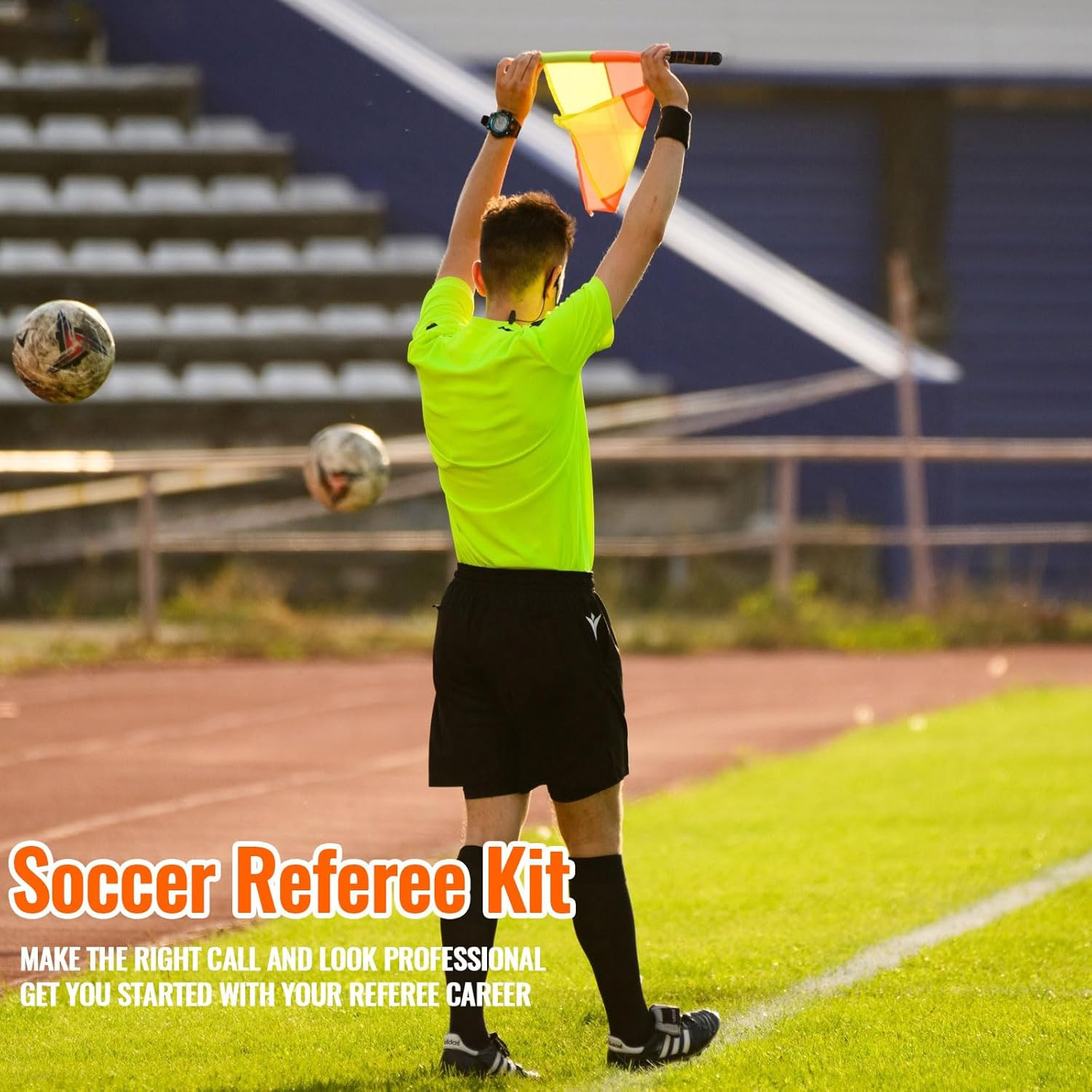 Soccer Referee Flags soccer referee kit, soccer referee cards,referee flags, Whi