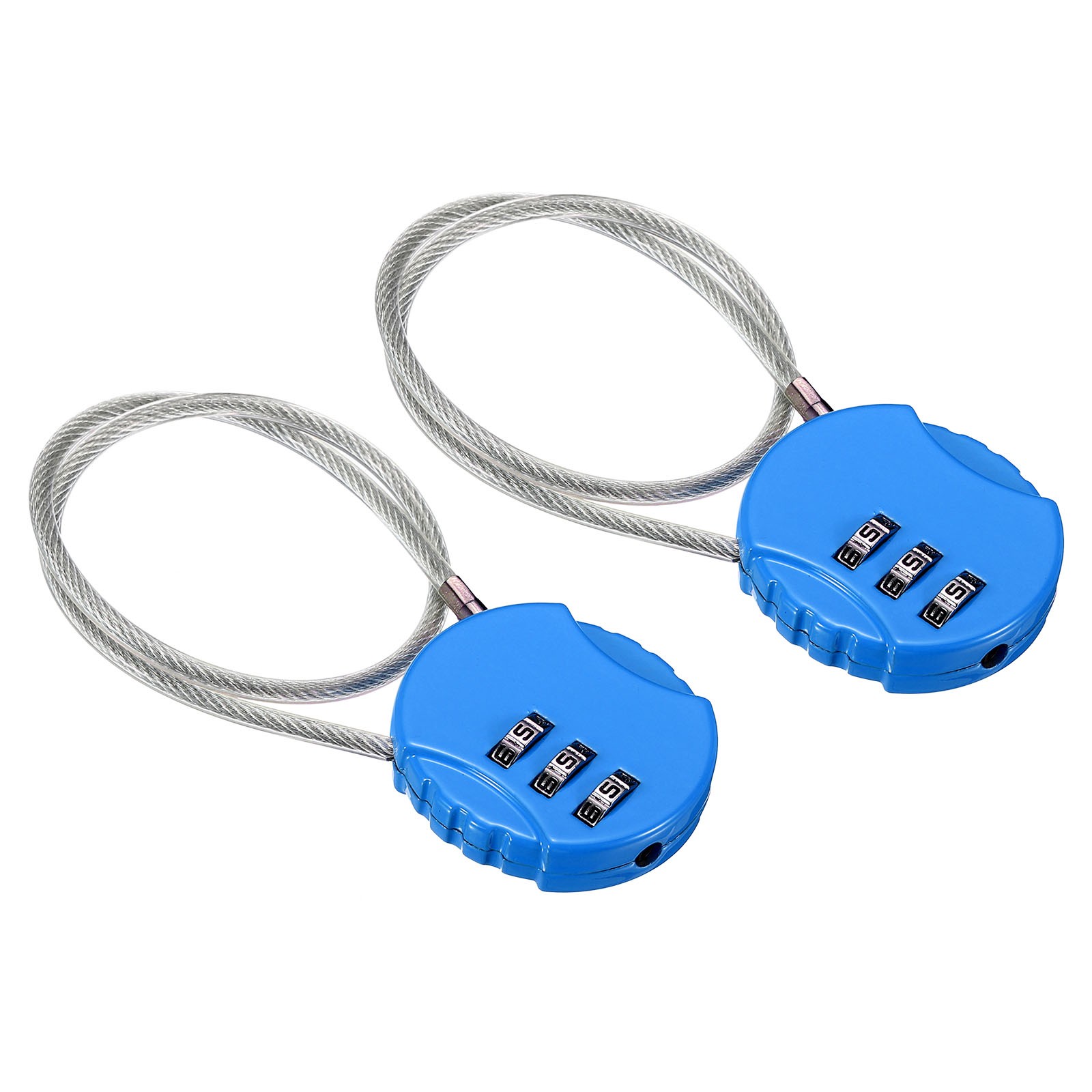 Small Combination Lock 11.8 Inch, 2 Pack 3 Digit Padlock for Locker, Bright Blue